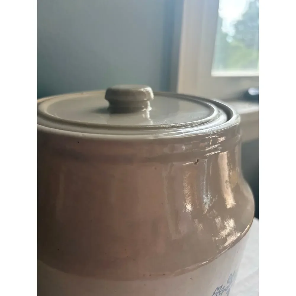 Vintage Monmouth stoneware farmhouse cookie jar
